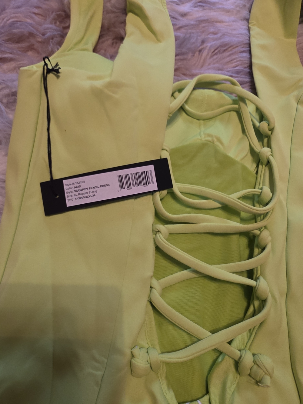 Ta3 Squarey Pencil Dress In Acid - Picture 4 of 6